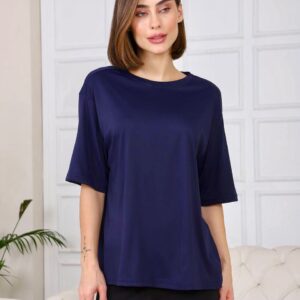 Oversized Fit Medium LOversized Fit Medium Length Drop Shoulder Back Cut-Out Crew Tshirt