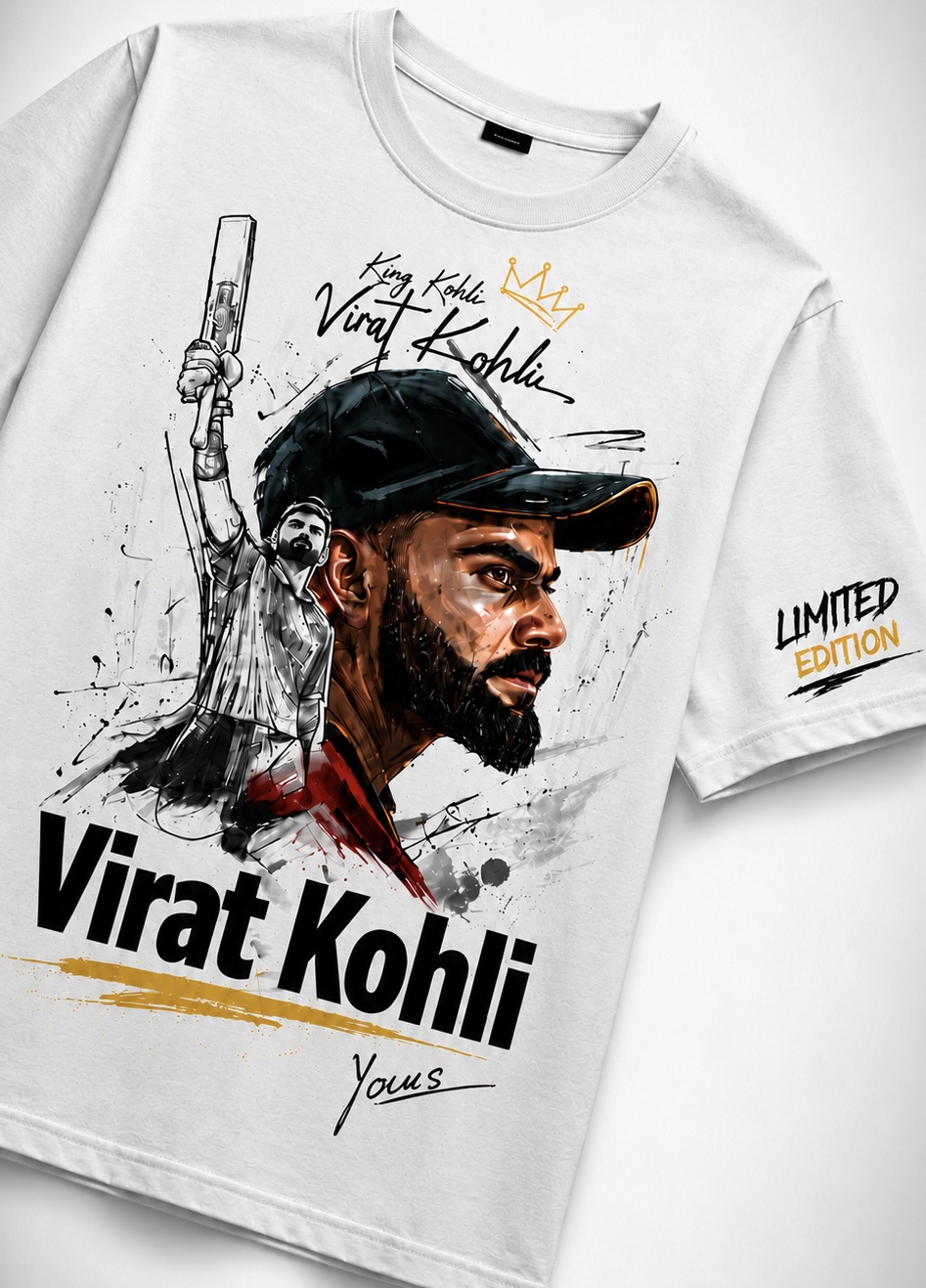Virat Kohli signature White Graphic T-Shirt – “Limited Edition”